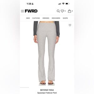 Beyond Yoga Foldover Pant Silver Mist (L)